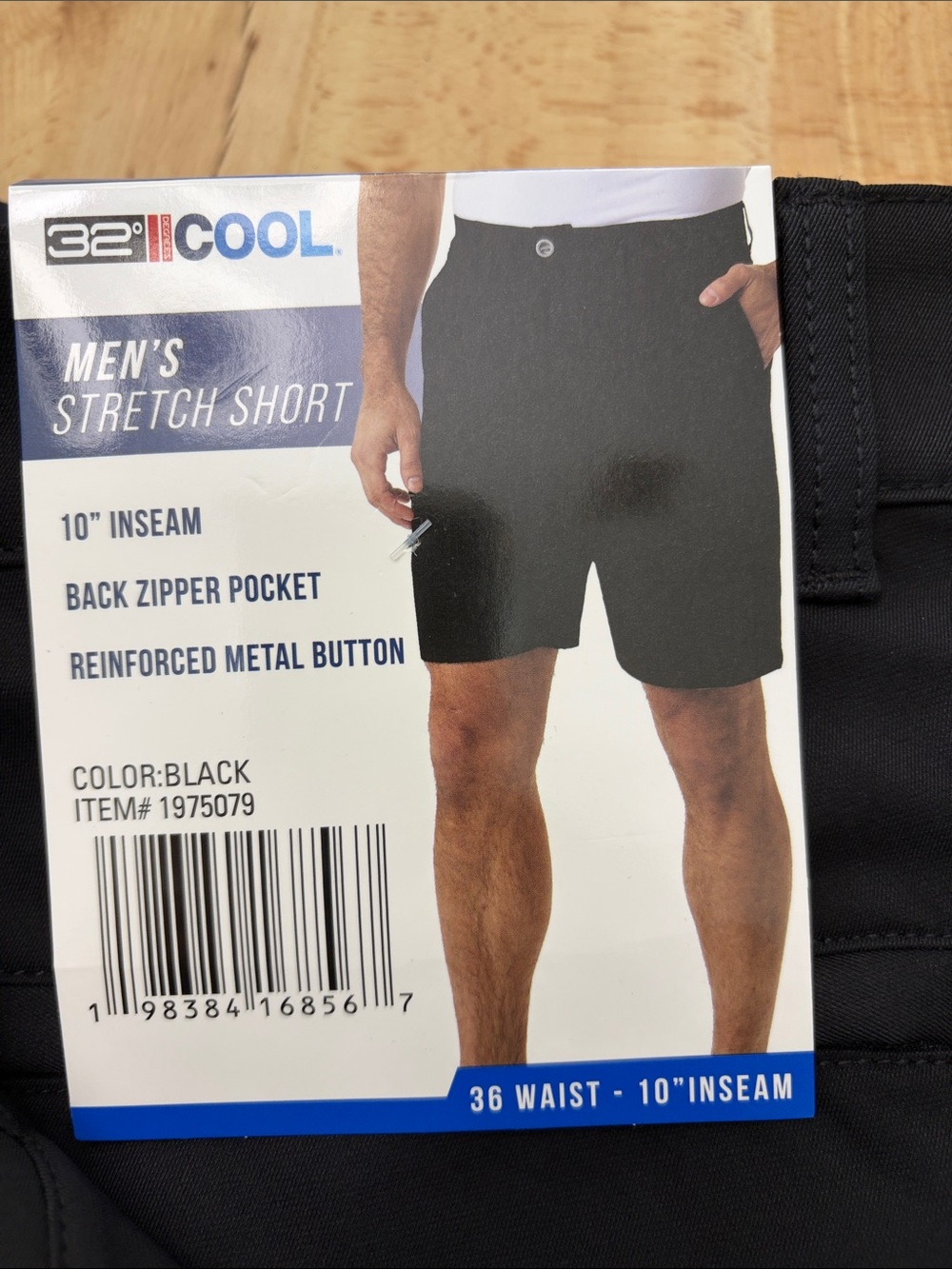 32 Degrees Men’s Black Stretch Flat Front Shorts NWT